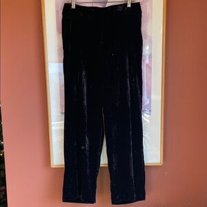 Talbots Crushed Velvet Black Gorgeous Flowy Pants, Size 8